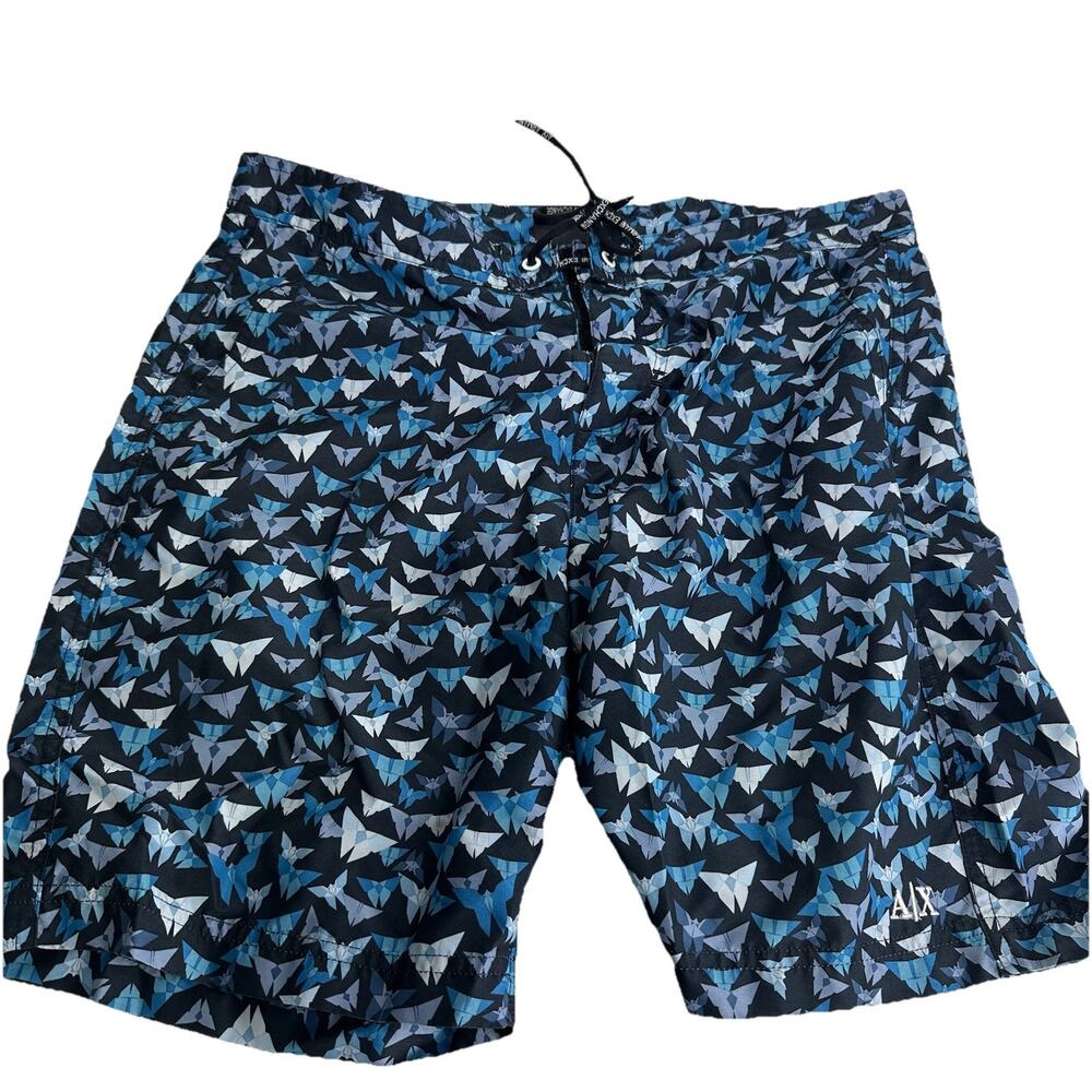 A/X Armani exchange blue geometric swim shorts Beach Surf Trunks Size M